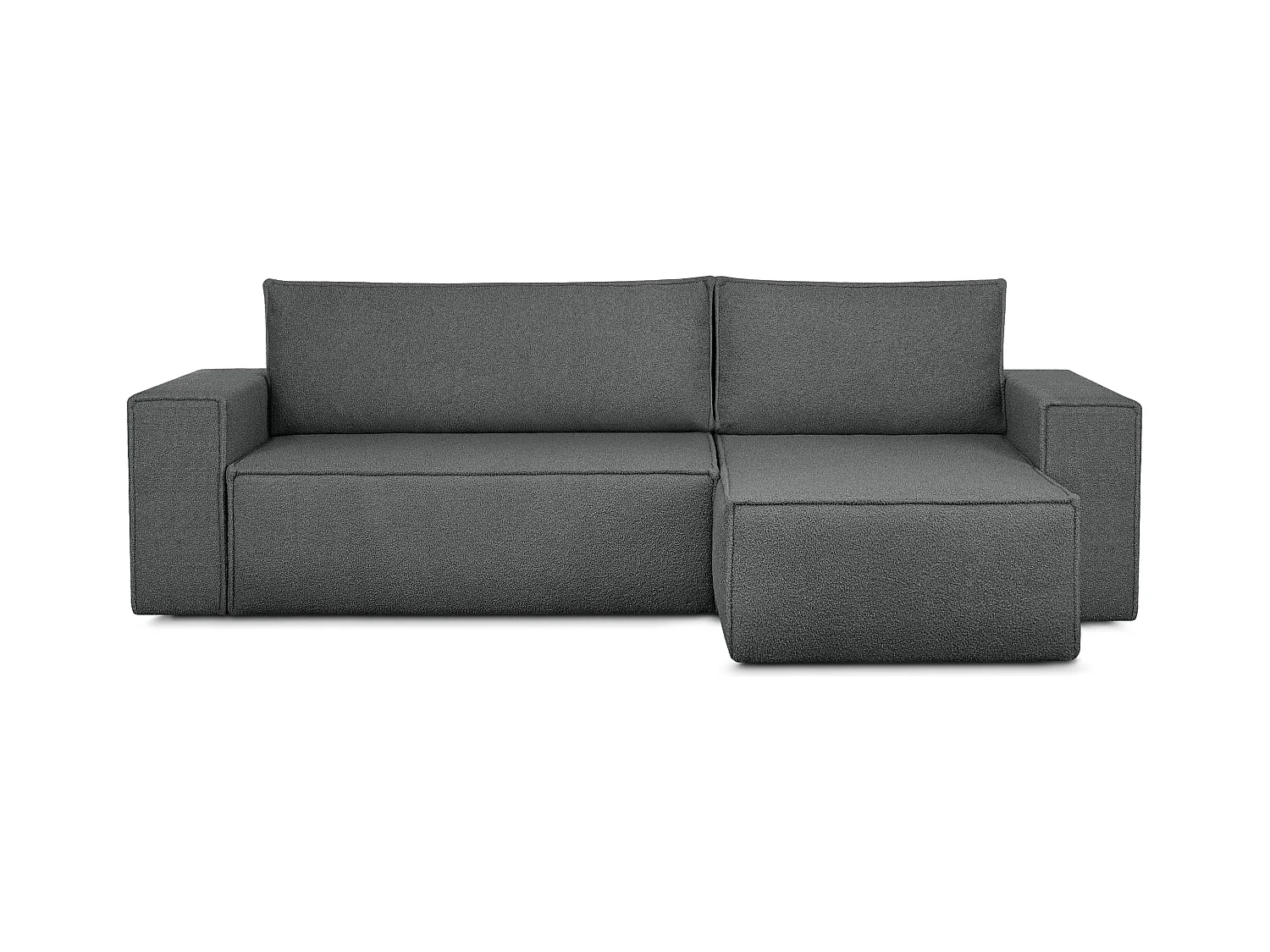 Canapé d'angle universel - gauche / droit - avec fonction couchage - avec coffre de rangement - Graphite - NAPI II