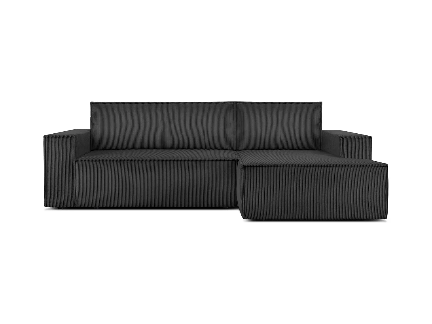 Canapé d'angle - droite - avec fonction couchage - avec coffre de rangement - Modern - Gris - NAPI