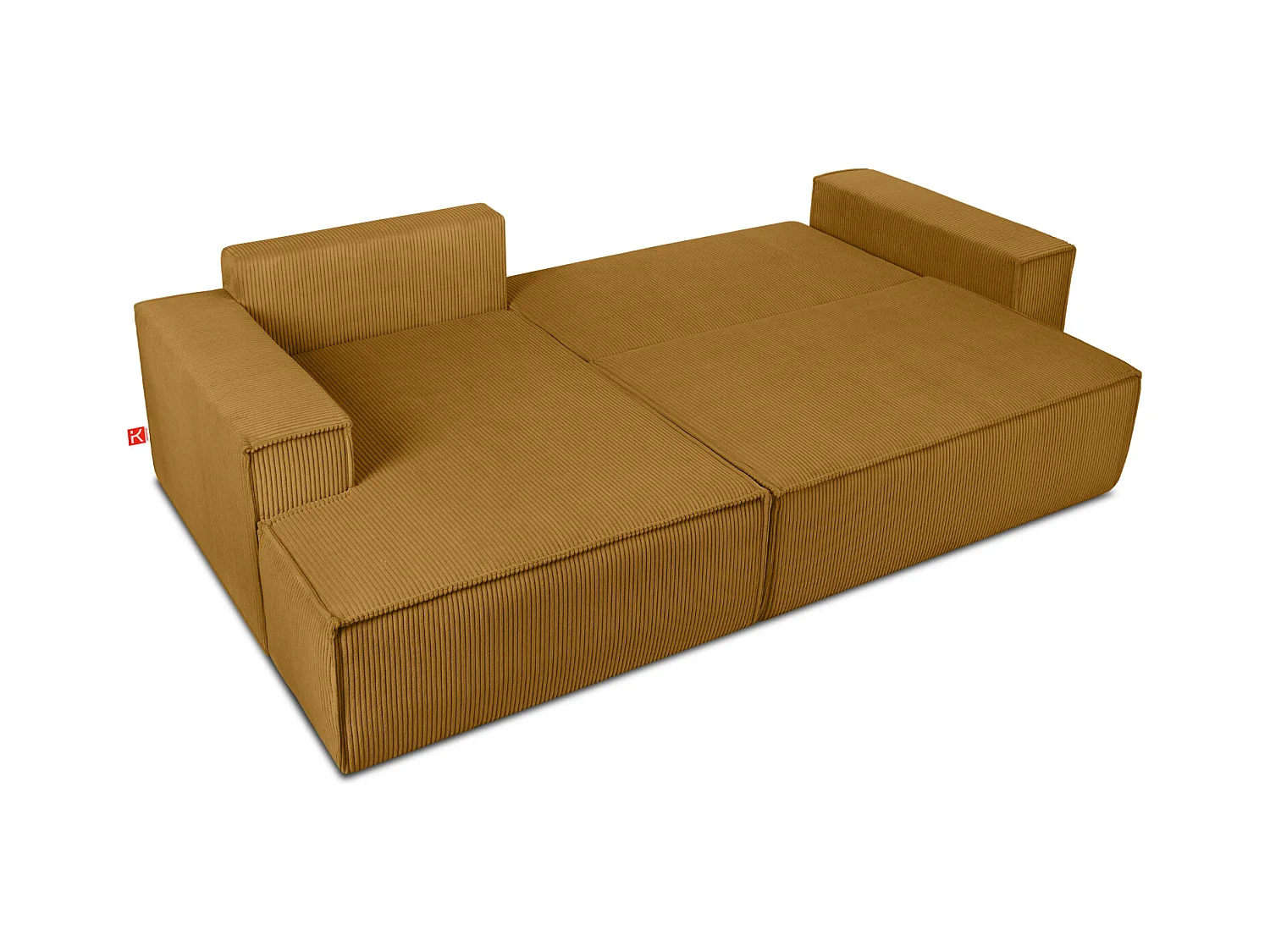 Canapé d'angle - gauche - avec fonction couchage - avec coffre de rangement - Modern - Jaune - NAPI
