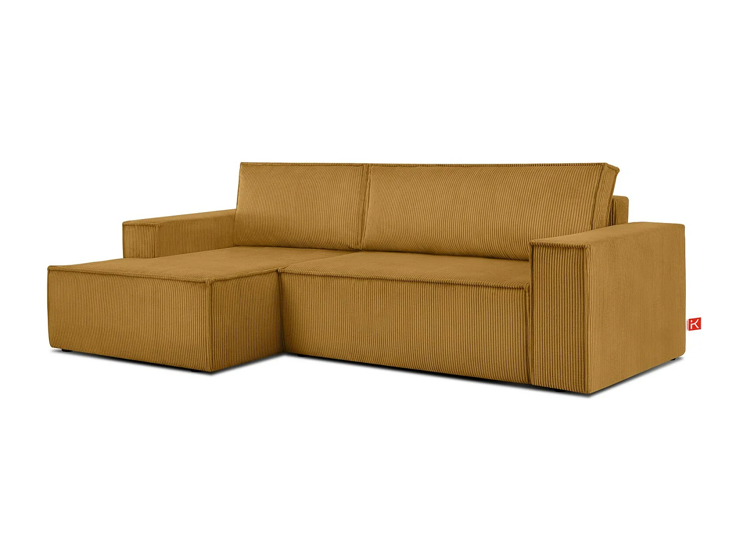 Canapé d'angle - gauche - avec fonction couchage - avec coffre de rangement - Modern - Jaune - NAPI