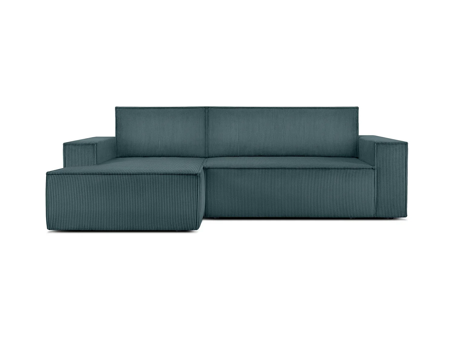 Canapé d'angle - gauche - avec fonction couchage - avec coffre de rangement - Modern - Bleu - NAPI