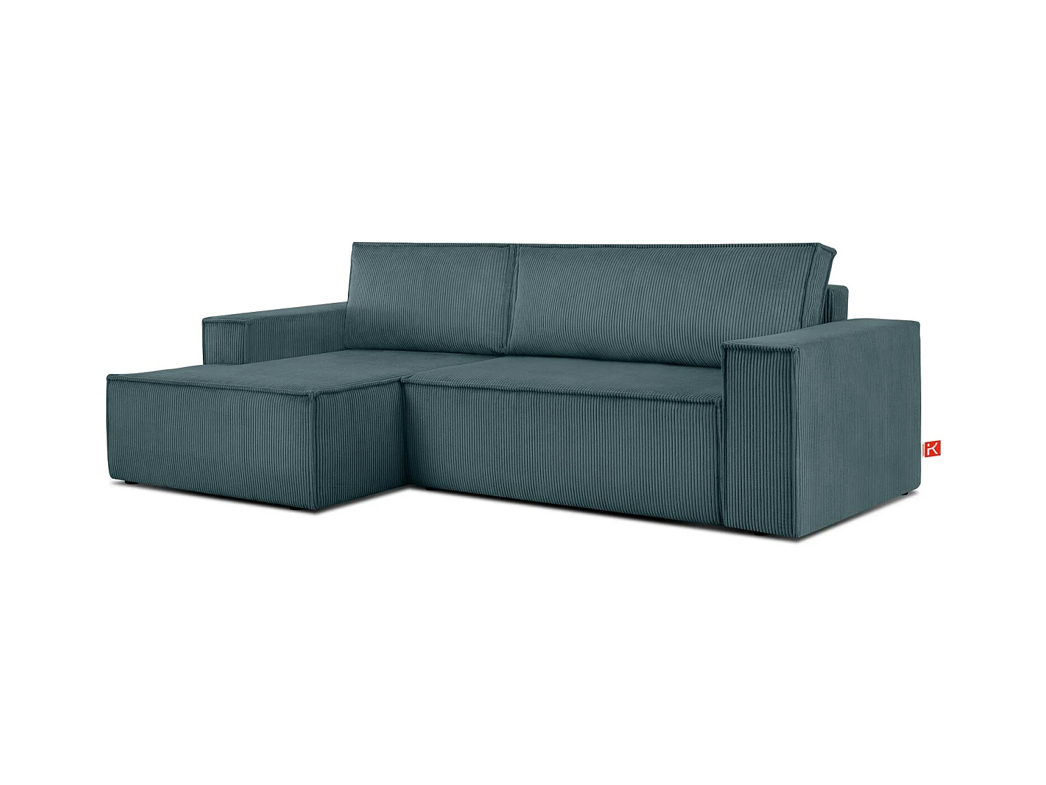 Canapé d'angle - gauche - avec fonction couchage - avec coffre de rangement - Modern - Bleu - NAPI