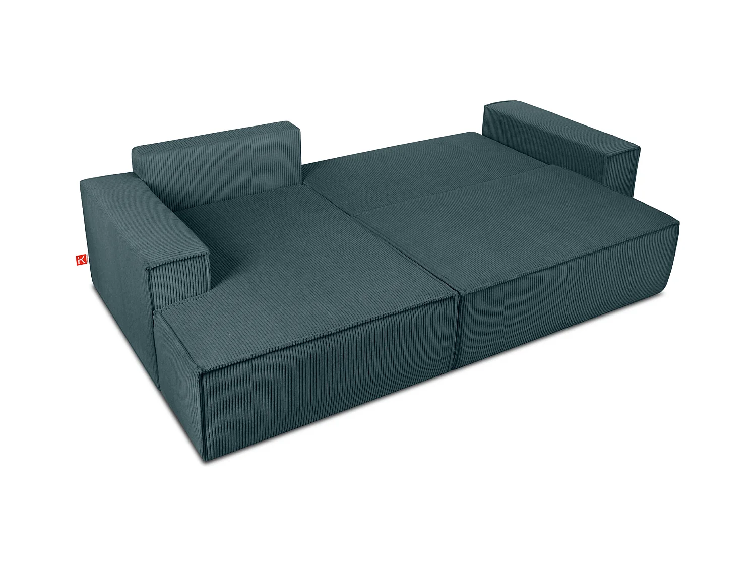 Canapé d'angle - gauche - avec fonction couchage - avec coffre de rangement - Modern - Bleu - NAPI