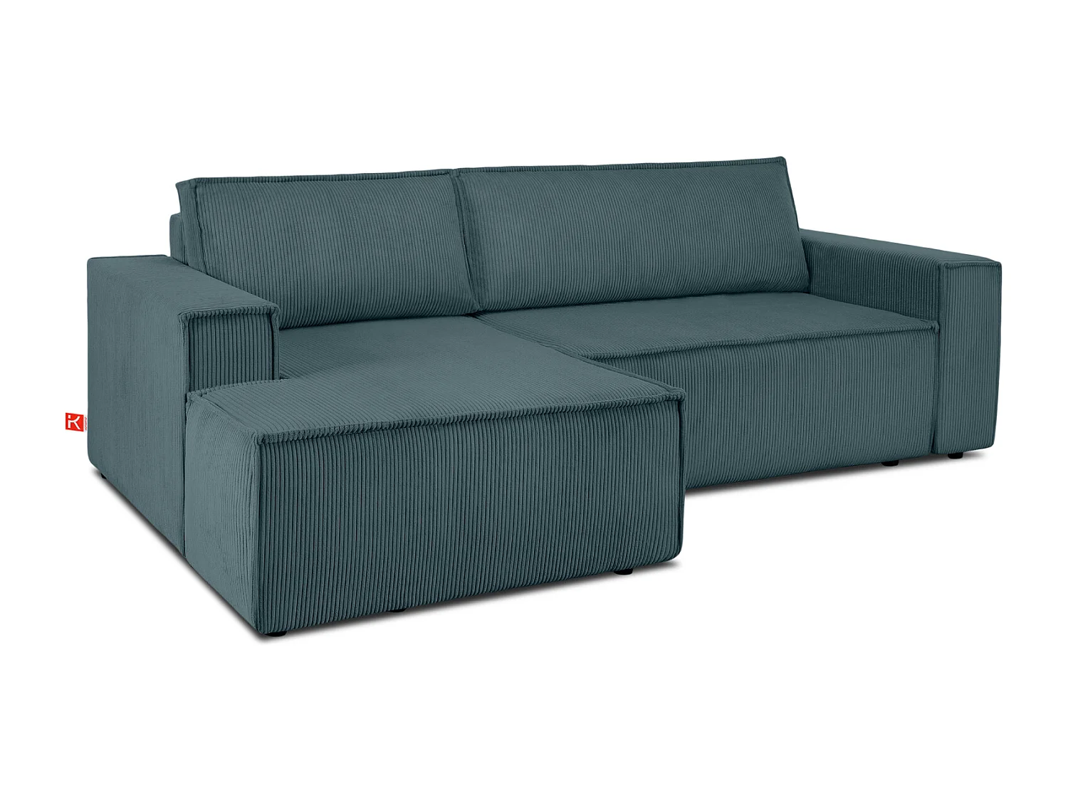 Canapé d'angle - gauche - avec fonction couchage - avec coffre de rangement - Modern - Bleu - NAPI