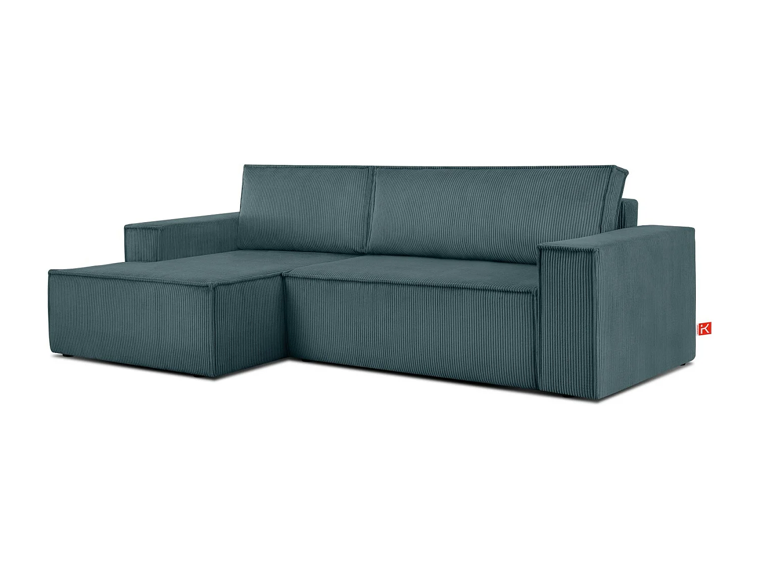 Canapé d'angle - gauche - avec fonction couchage - avec coffre de rangement - Modern - Bleu - NAPI