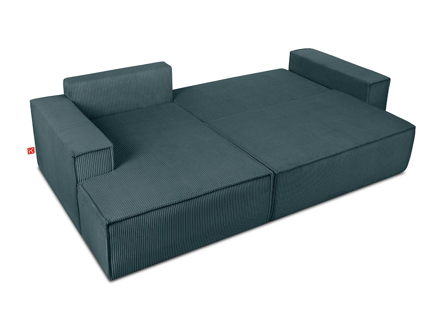 Canapé d'angle - gauche - avec fonction couchage - avec coffre de rangement - Modern - Bleu - NAPI
