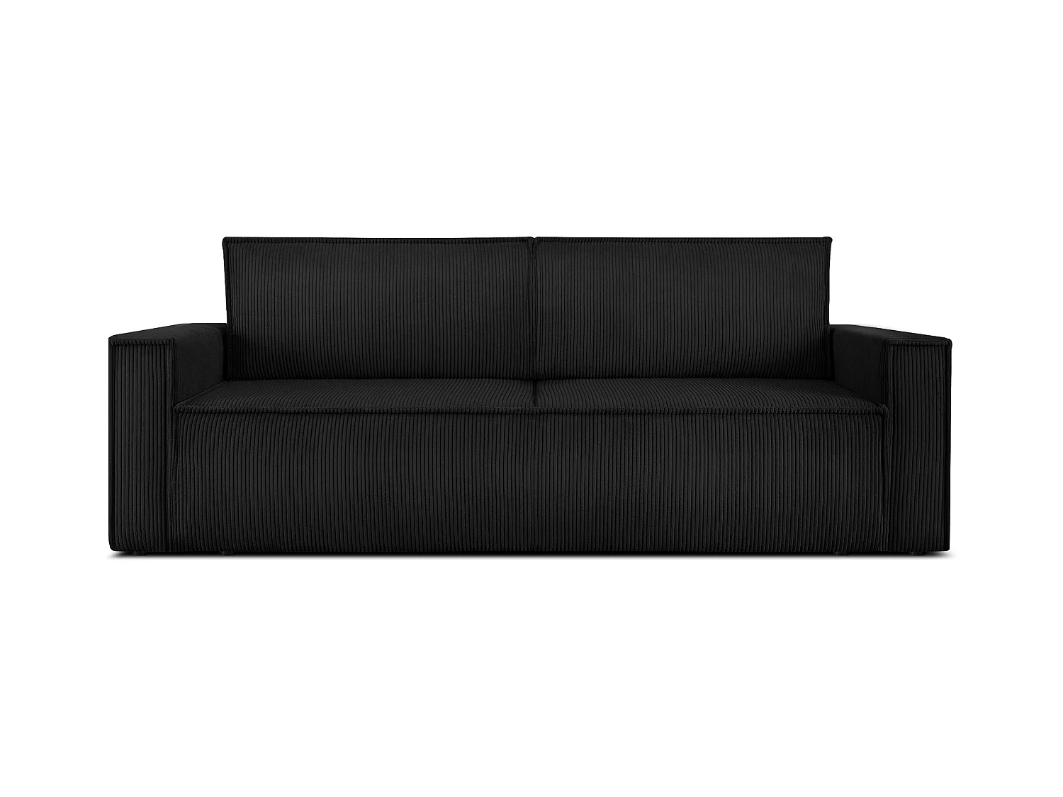 Canapé 3 places convertible - avec fonction couchage - avec coffre de rangement - Noir - NAPI