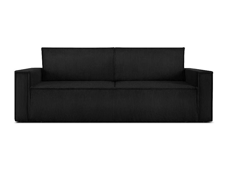 Canapé 3 places convertible - avec fonction couchage - avec coffre de rangement - Noir - NAPI