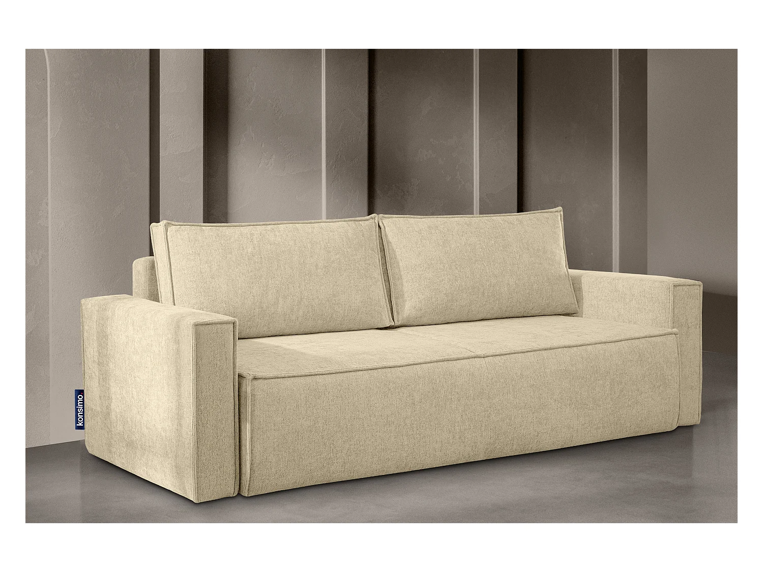 Canapé 3 places convertible - avec fonction couchage - avec coffre de rangement - Marron - NAPI II