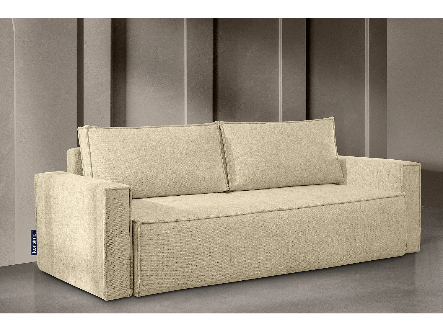 Canapé 3 places convertible - avec fonction couchage - avec coffre de rangement - Marron - NAPI II