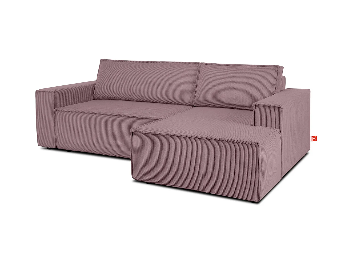 Canapé d'angle - droite - avec fonction couchage - avec coffre de rangement - Modern - Violet - NAPI