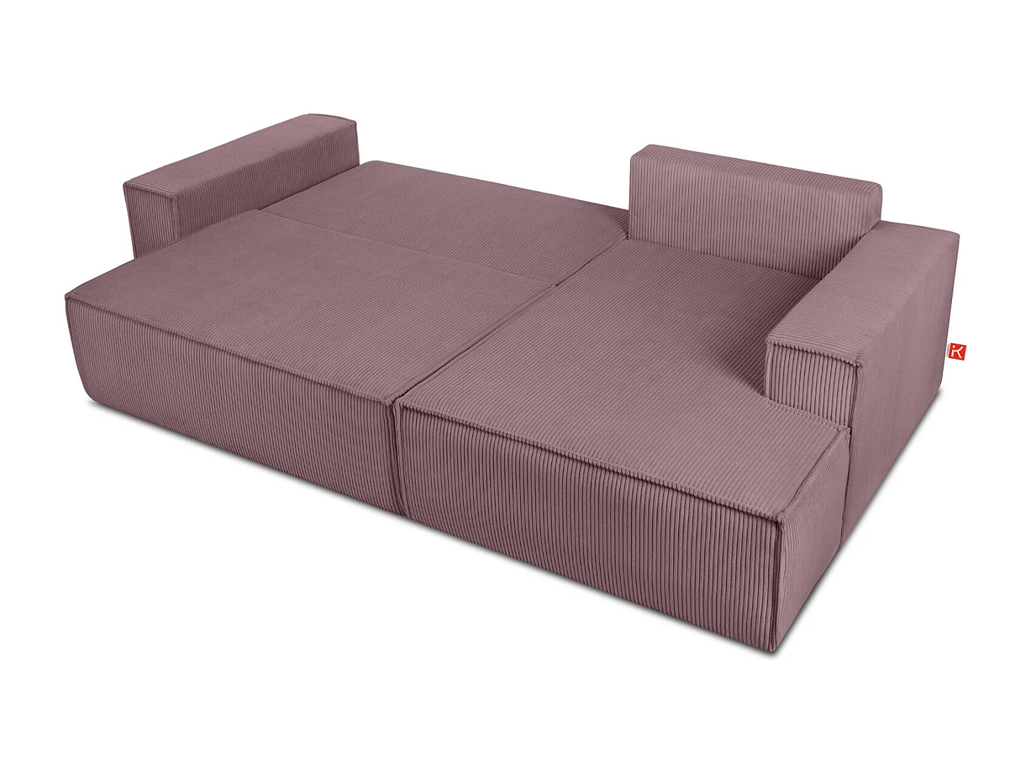Canapé d'angle - droite - avec fonction couchage - avec coffre de rangement - Modern - Violet - NAPI