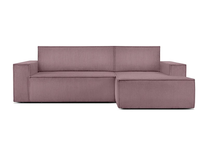 Canapé d'angle - droite - avec fonction couchage - avec coffre de rangement - Modern - Violet - NAPI