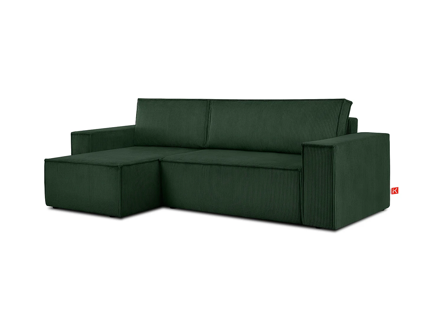 Canapé d'angle universel - gauche / droit - avec fonction couchage - avec coffre de rangement - Vert foncé - NAPI