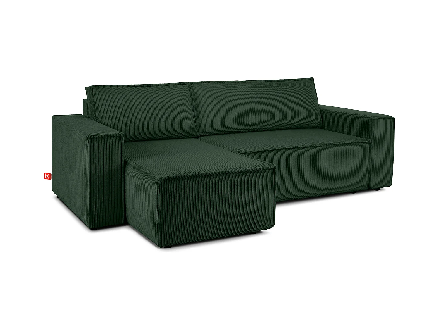 Canapé d'angle universel - gauche / droit - avec fonction couchage - avec coffre de rangement - Vert foncé - NAPI