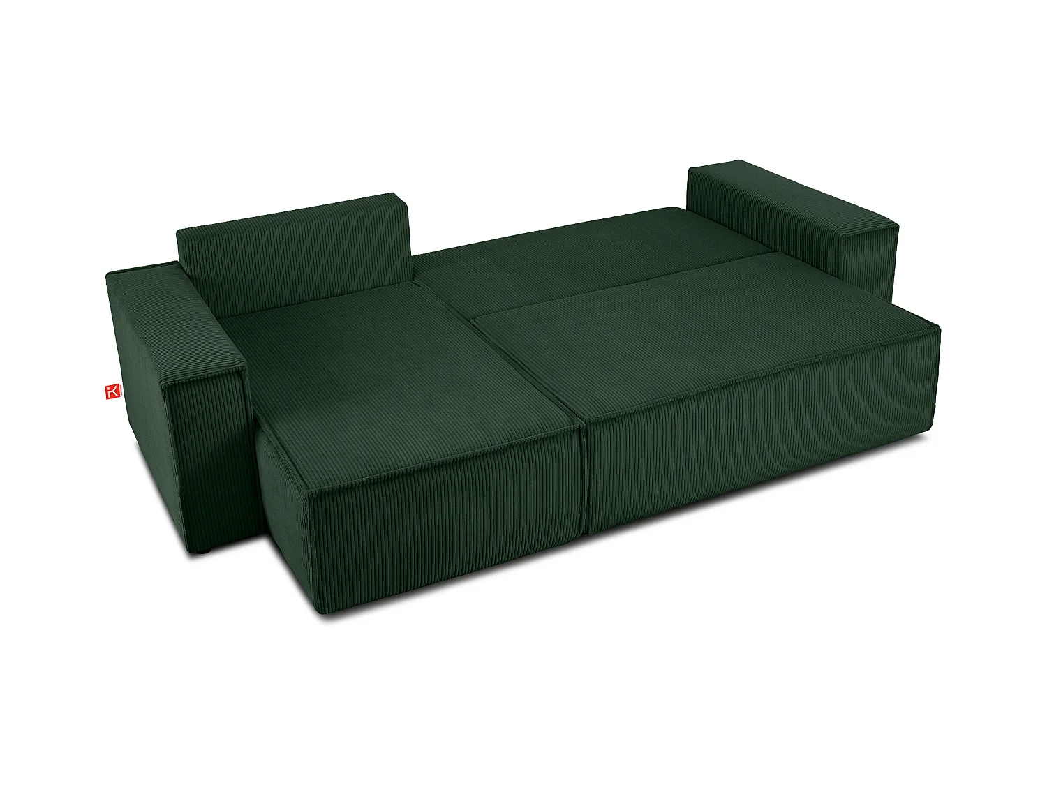 Canapé d'angle universel - gauche / droit - avec fonction couchage - avec coffre de rangement - Vert foncé - NAPI