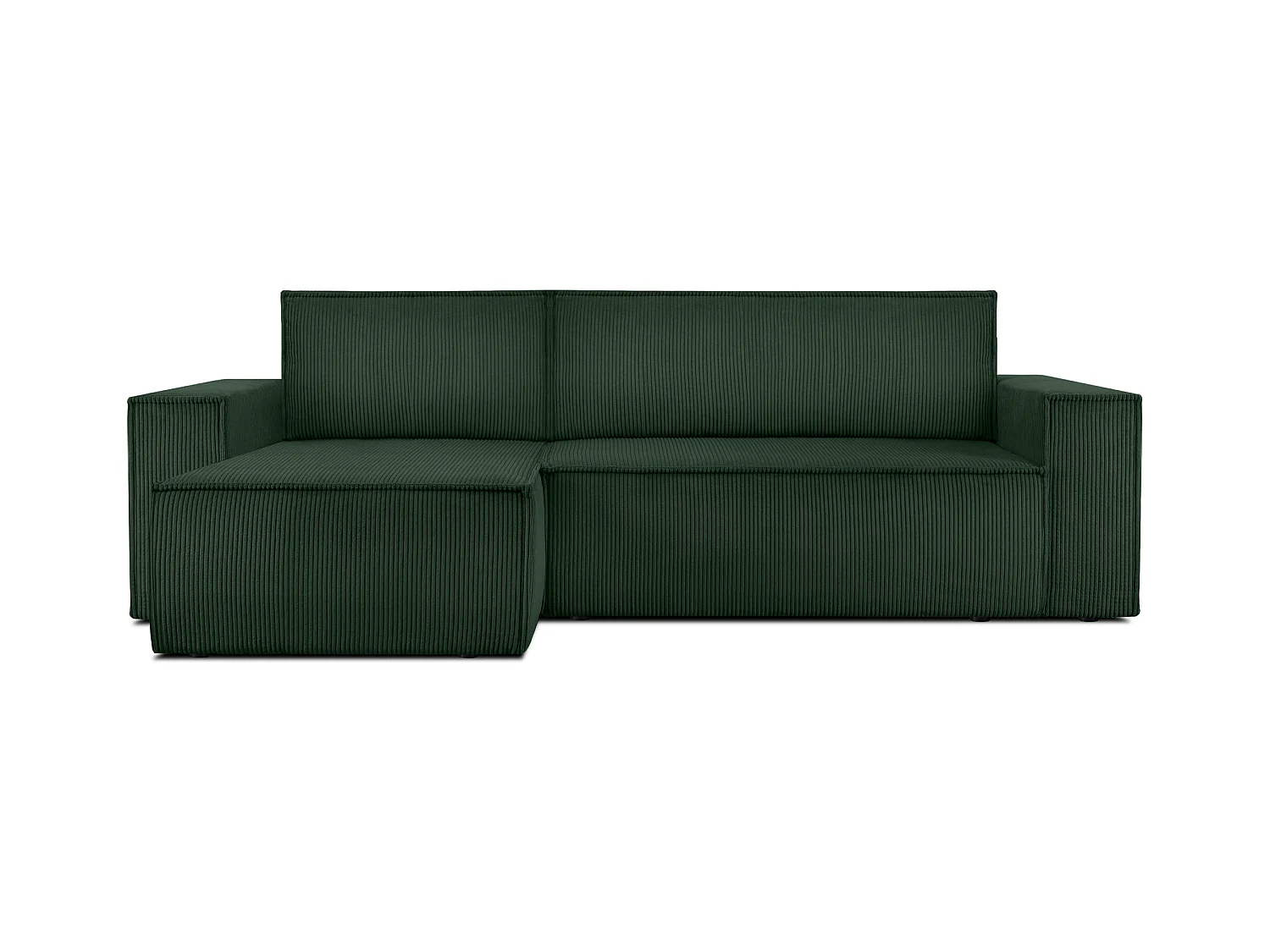Canapé d'angle universel - gauche / droit - avec fonction couchage - avec coffre de rangement - Vert foncé - NAPI