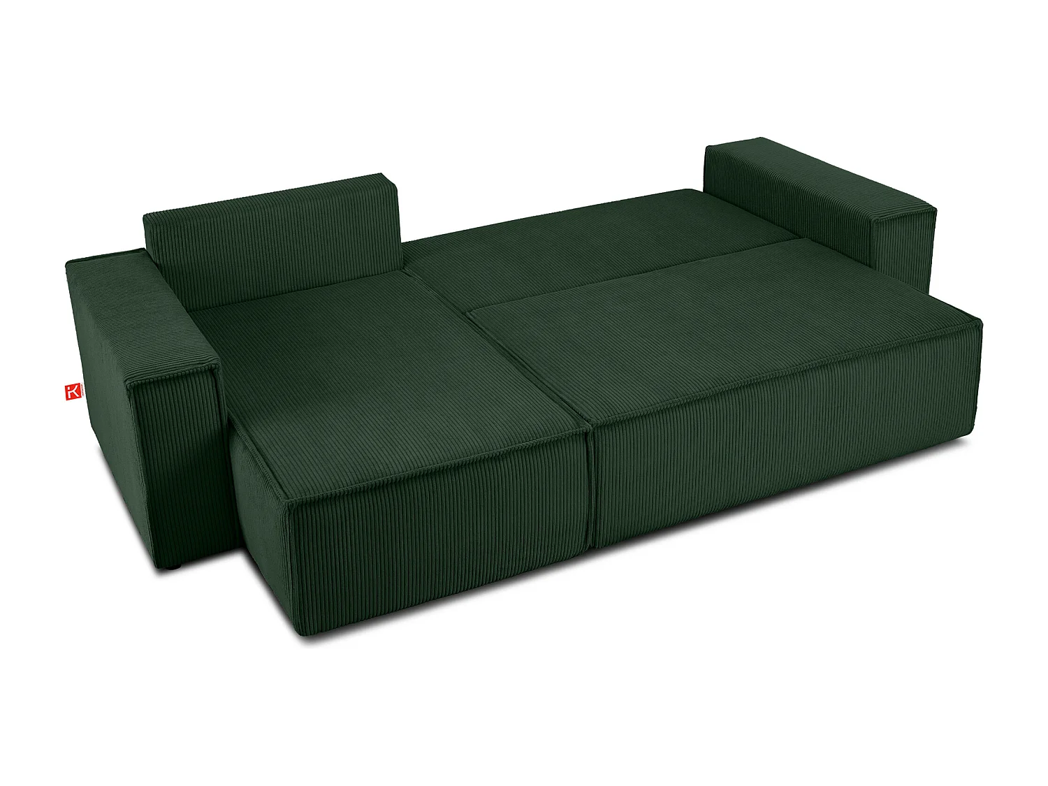 Canapé d'angle universel - gauche / droit - avec fonction couchage - avec coffre de rangement - Vert foncé - NAPI