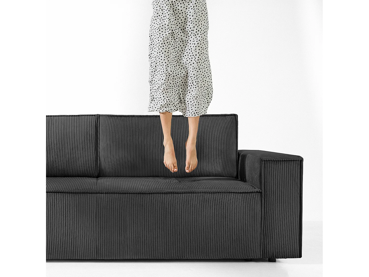 Canapé 3 places convertible - avec fonction couchage - avec coffre de rangement - Gris - NAPI