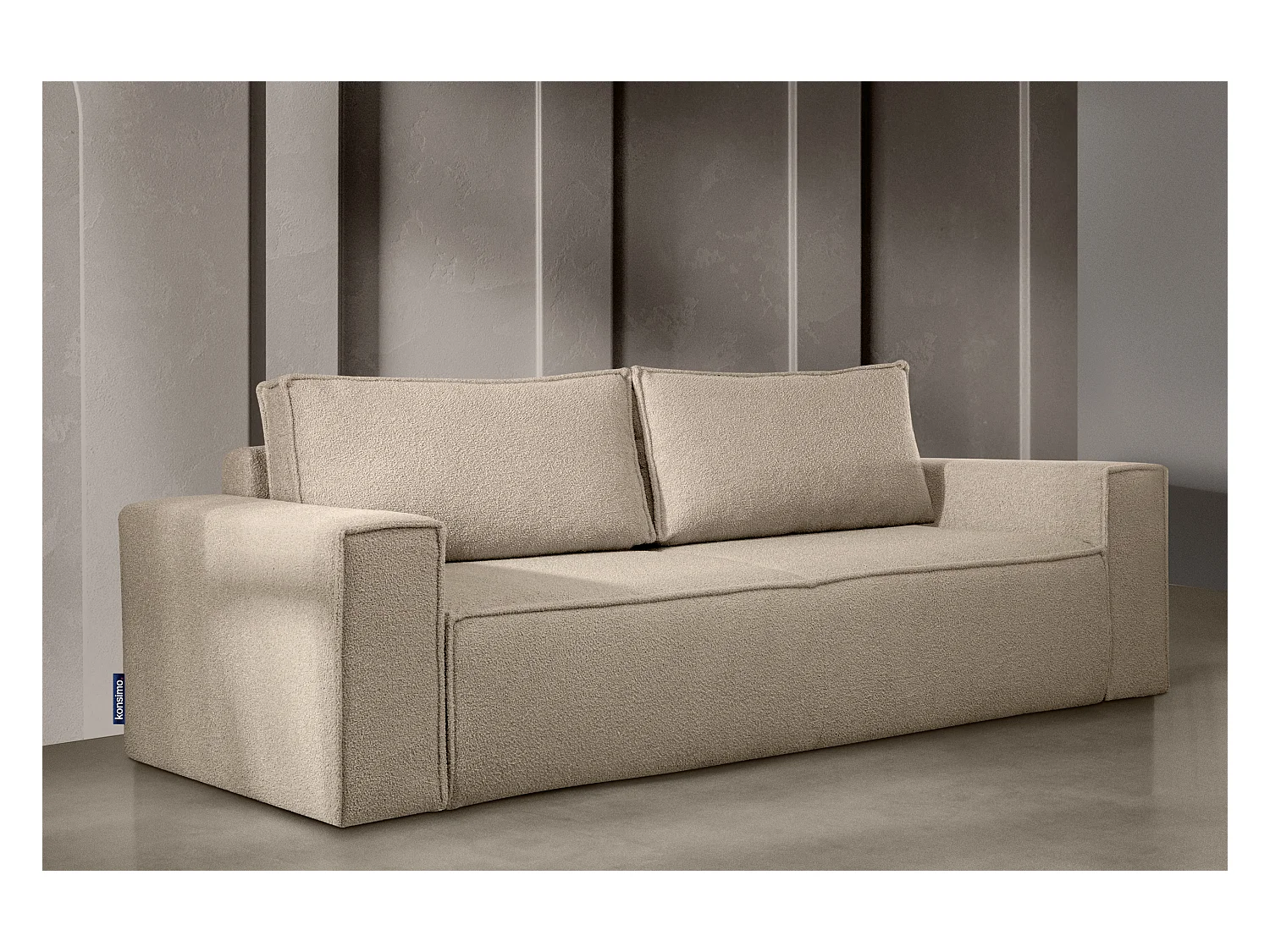 Canapé 3 places convertible - avec fonction couchage - avec coffre de rangement - Beige clair - NAPI II