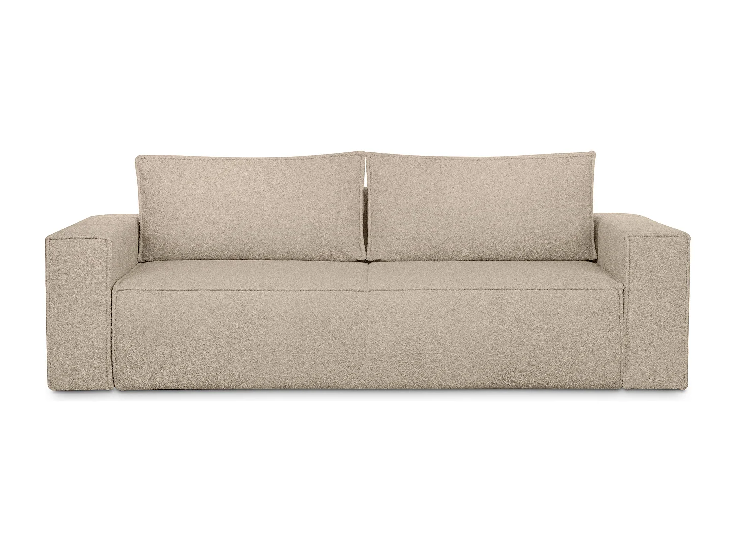 Canapé 3 places convertible - avec fonction couchage - avec coffre de rangement - Beige clair - NAPI II