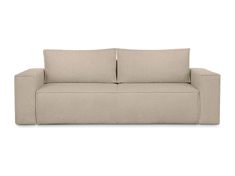 Canapé 3 places convertible - avec fonction couchage - avec coffre de rangement - Beige clair - NAPI II