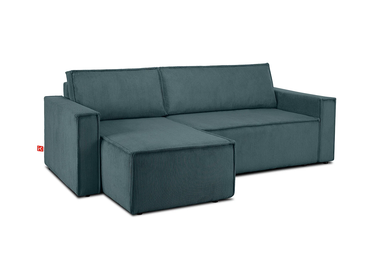 Canapé d'angle universel - gauche / droit - avec fonction couchage - avec coffre de rangement - Bleu - NAPI