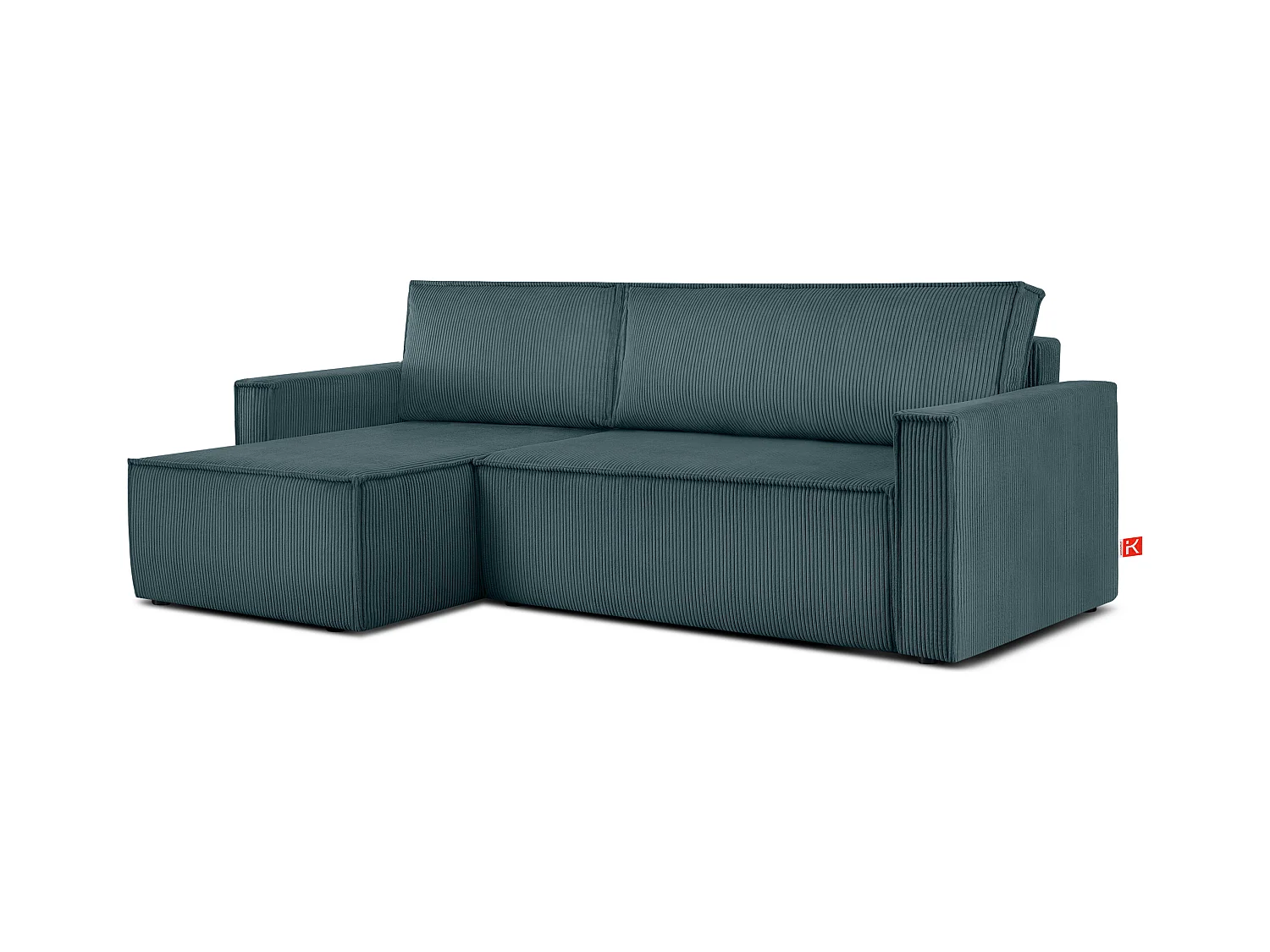 Canapé d'angle universel - gauche / droit - avec fonction couchage - avec coffre de rangement - Bleu - NAPI