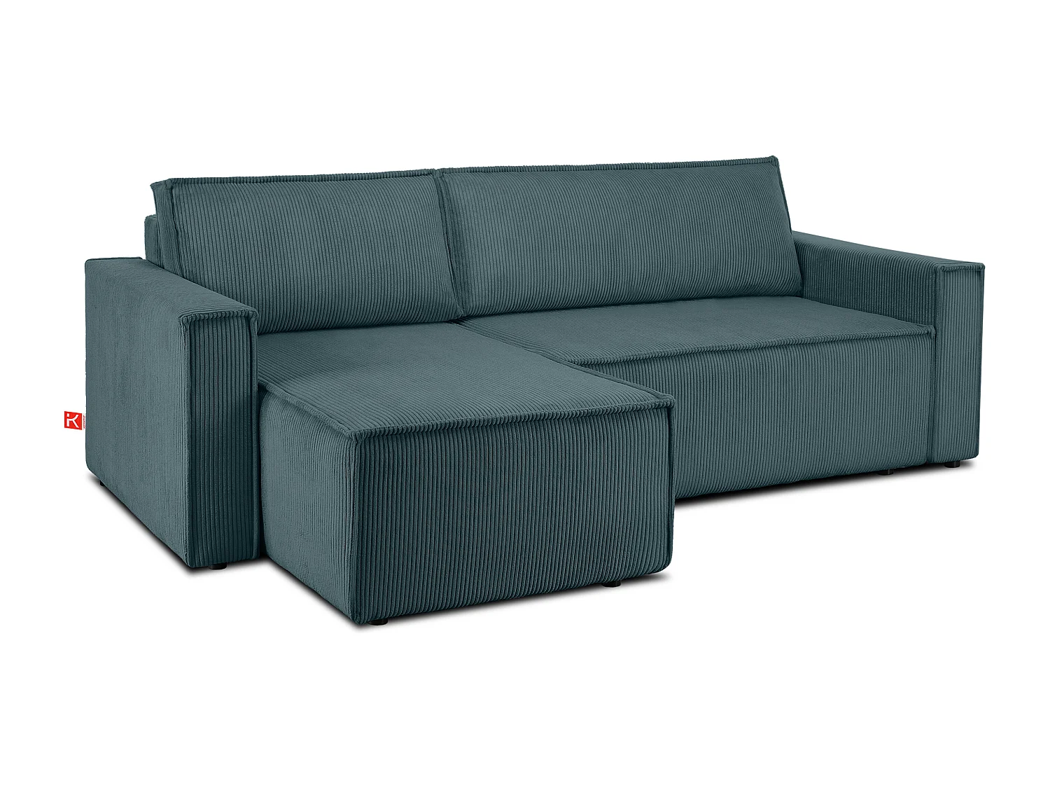 Canapé d'angle universel - gauche / droit - avec fonction couchage - avec coffre de rangement - Bleu - NAPI