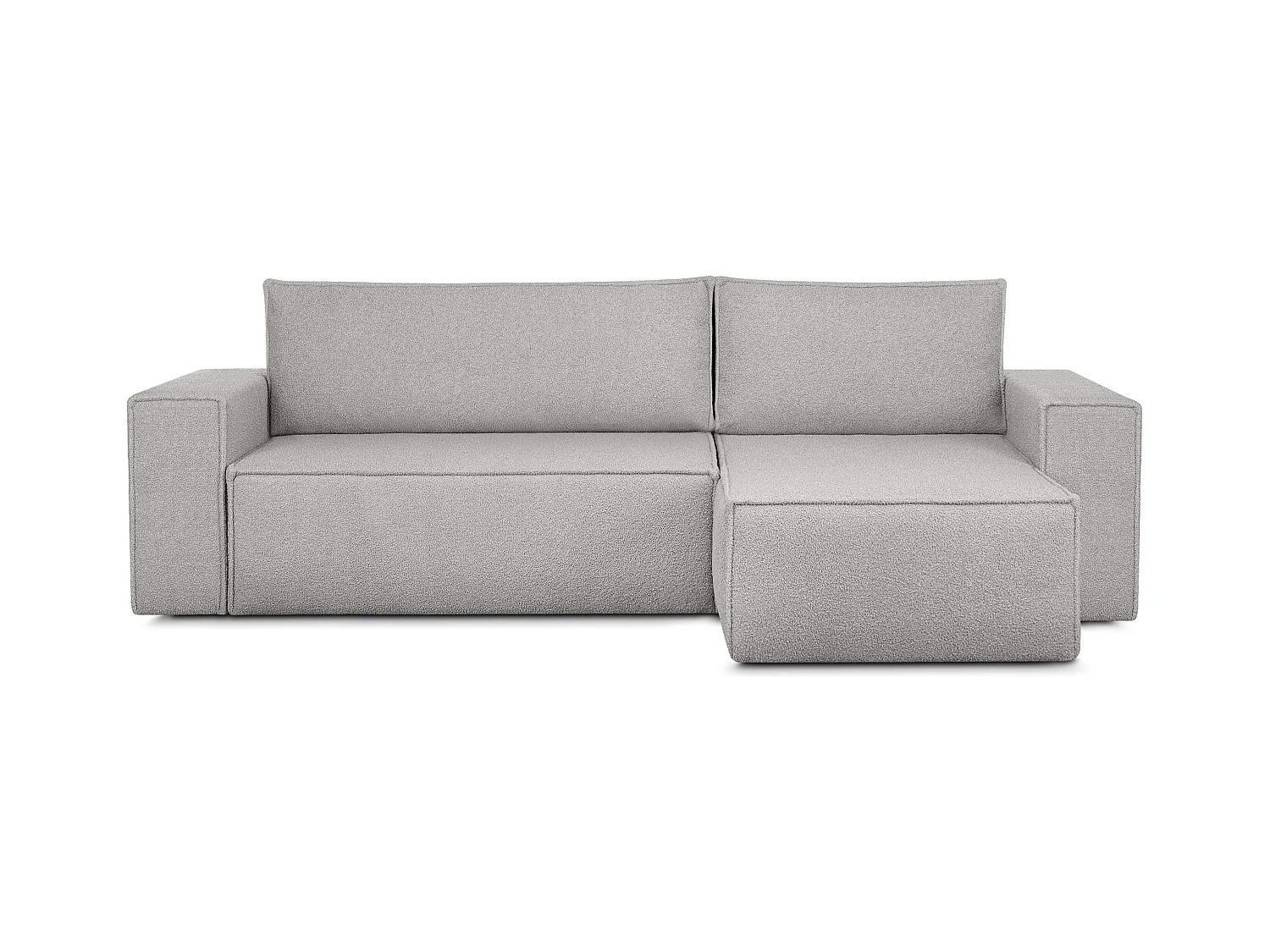 Canapé d'angle universel - gauche / droit - avec fonction couchage - avec coffre de rangement - cendré - NAPI II