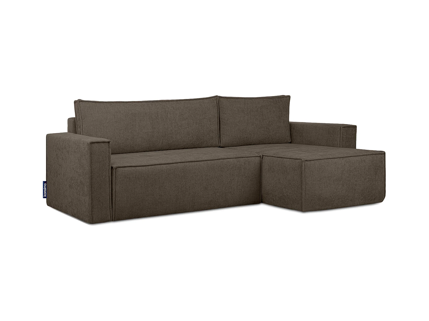 Canapé d'angle universel - gauche / droit - avec fonction couchage - avec coffre de rangement - Marron - NAPI II