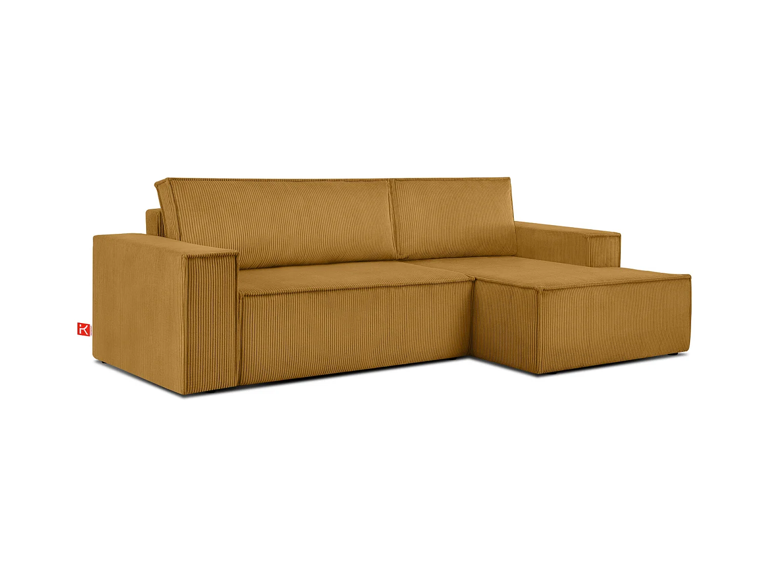 Canapé d'angle - droite - avec fonction couchage - avec coffre de rangement - Modern - Jaune - NAPI