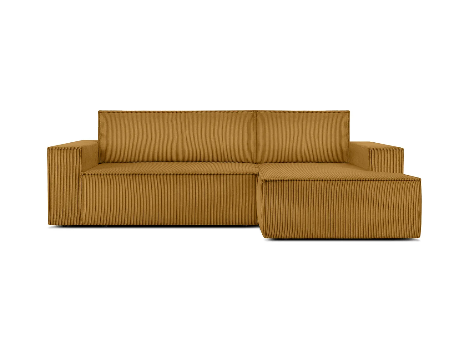 Canapé d'angle - droite - avec fonction couchage - avec coffre de rangement - Modern - Jaune - NAPI