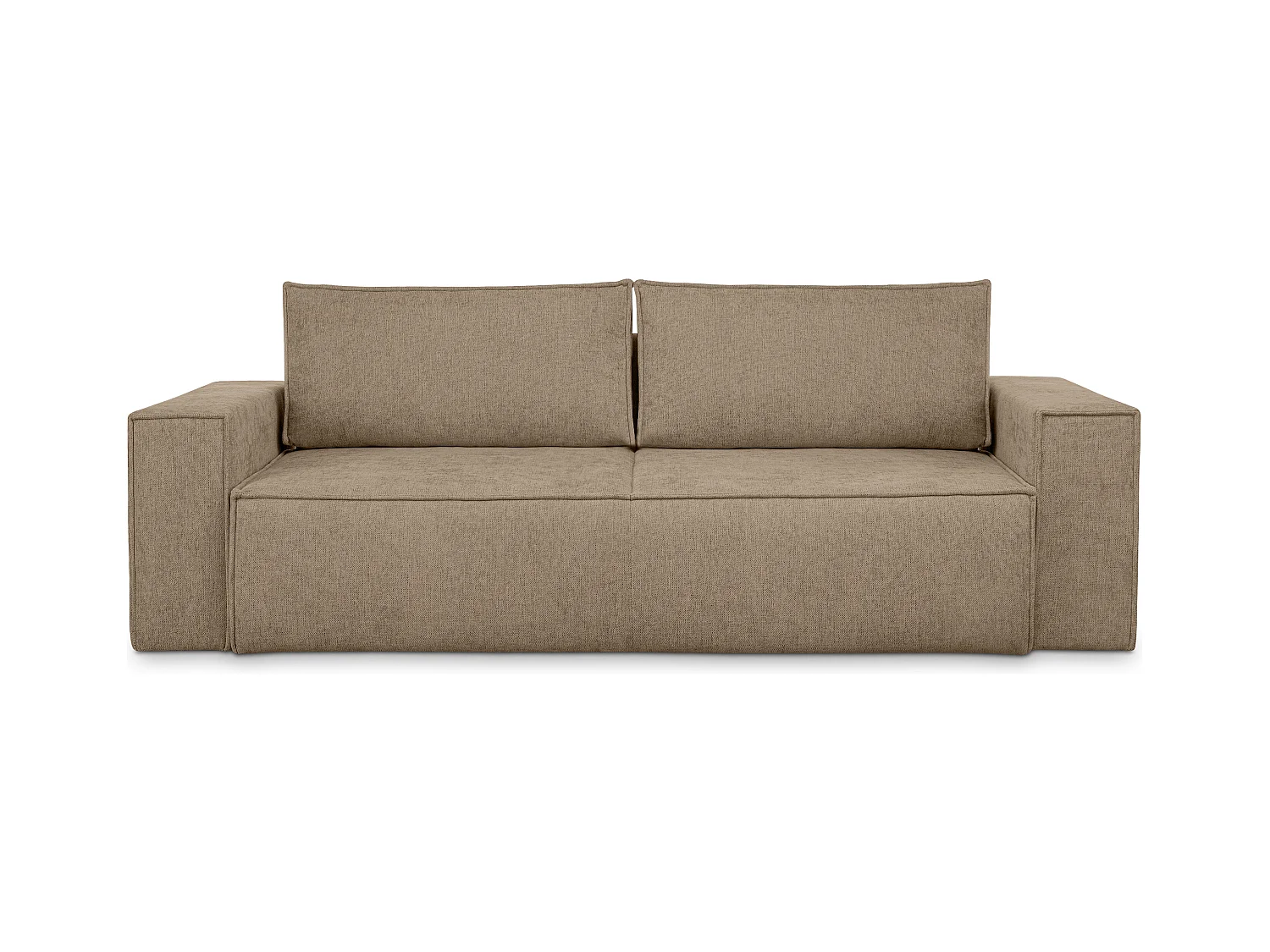 Canapé 3 places convertible - avec fonction couchage - avec coffre de rangement - Marron - NAPI II