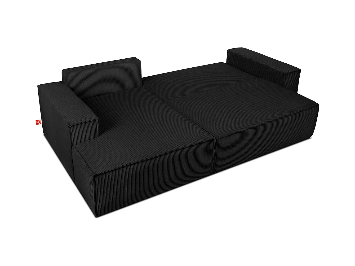 Canapé d'angle - gauche - avec fonction couchage - avec coffre de rangement - Modern - Noir - NAPI