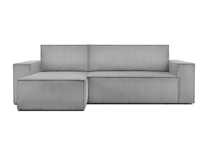 Canapé d'angle universel - gauche / droit - avec fonction couchage - avec coffre de rangement - Gris - NAPI