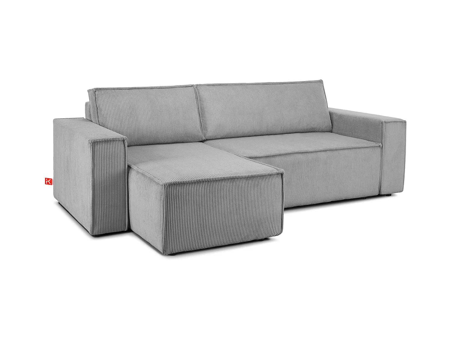 Canapé d'angle universel - gauche / droit - avec fonction couchage - avec coffre de rangement - Gris - NAPI