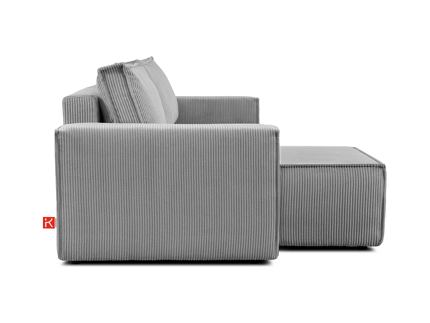 Canapé d'angle universel - gauche / droit - avec fonction couchage - avec coffre de rangement - Gris - NAPI