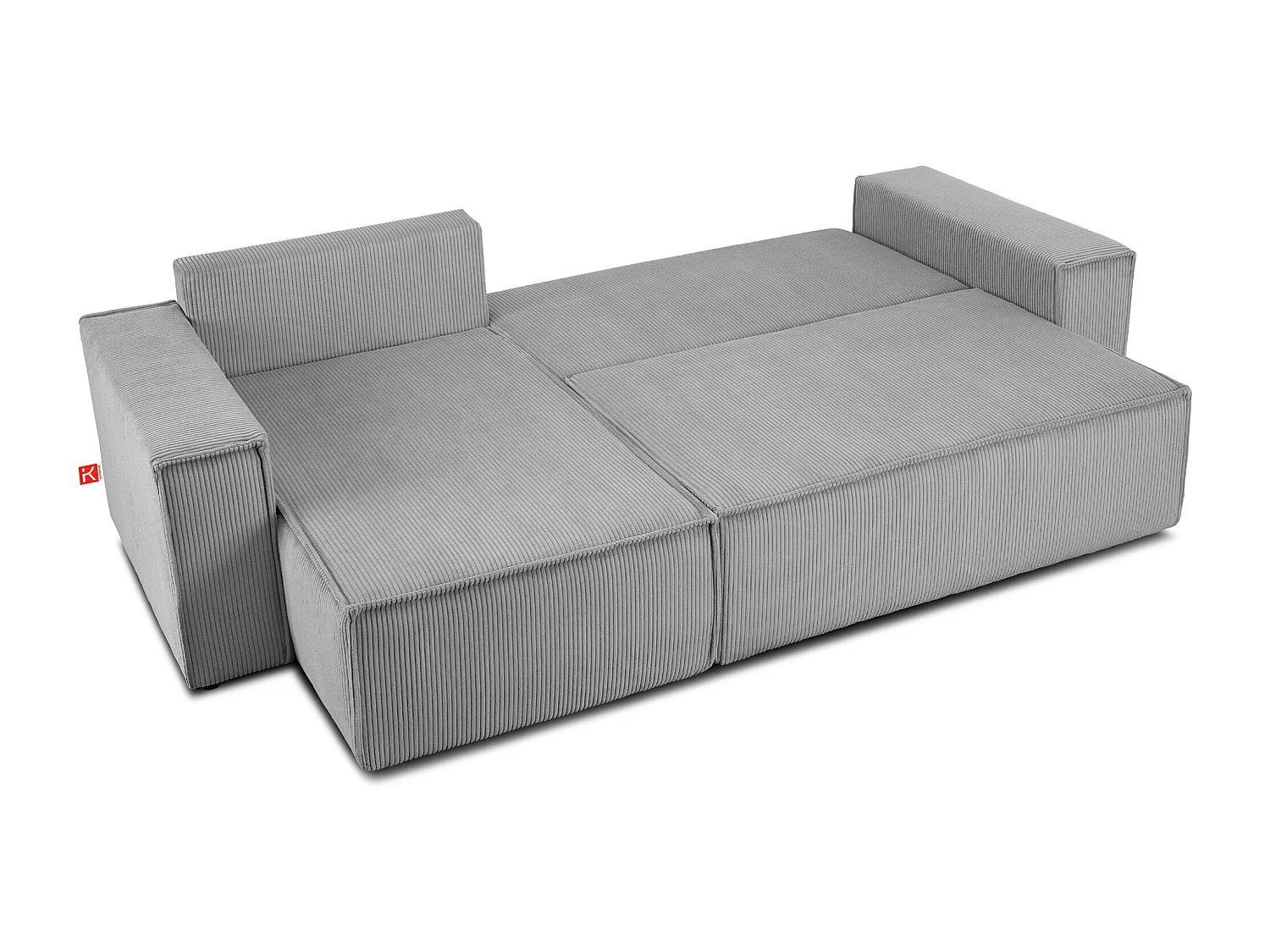 Canapé d'angle universel - gauche / droit - avec fonction couchage - avec coffre de rangement - Gris - NAPI