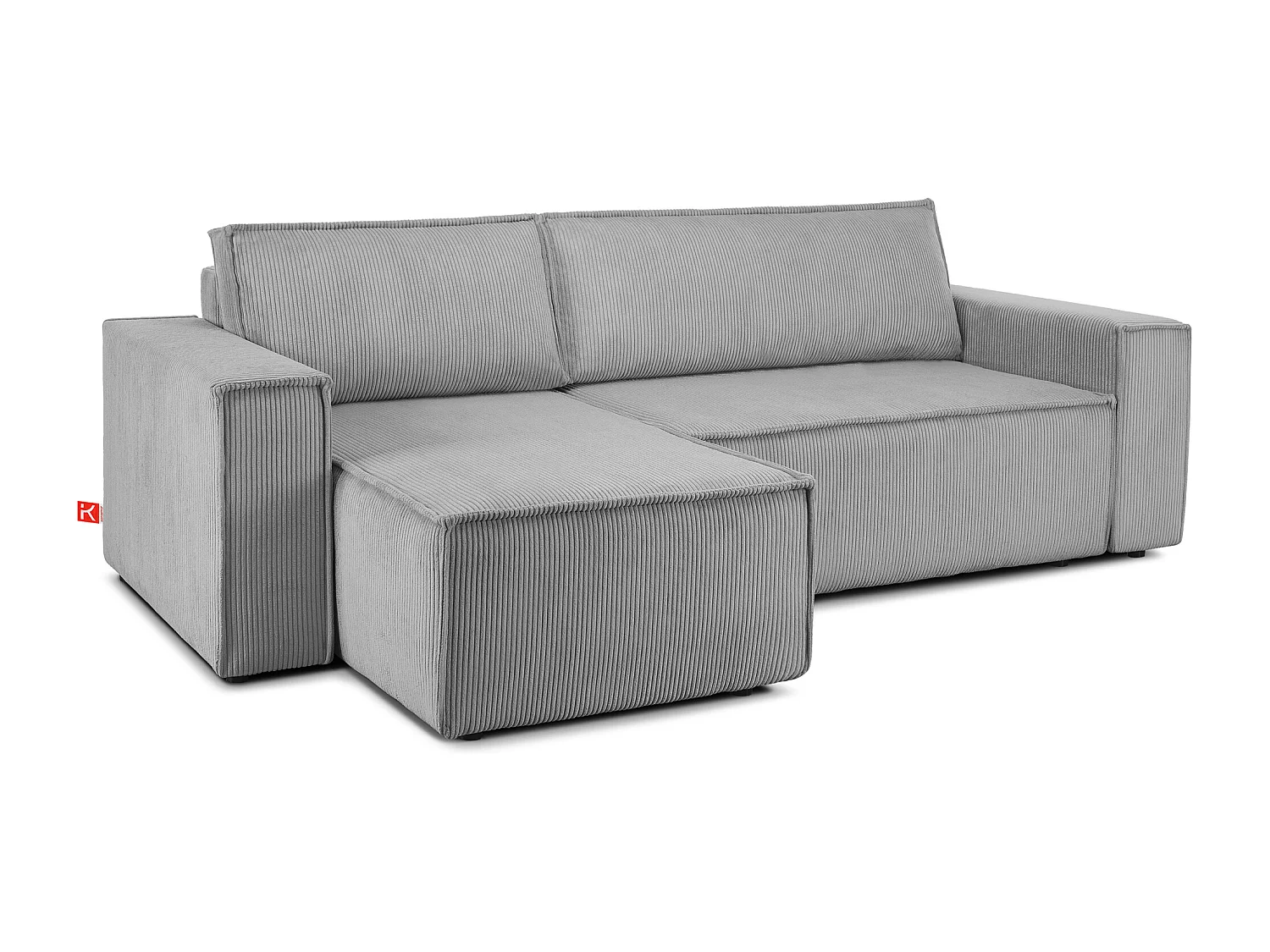 Canapé d'angle universel - gauche / droit - avec fonction couchage - avec coffre de rangement - Gris - NAPI