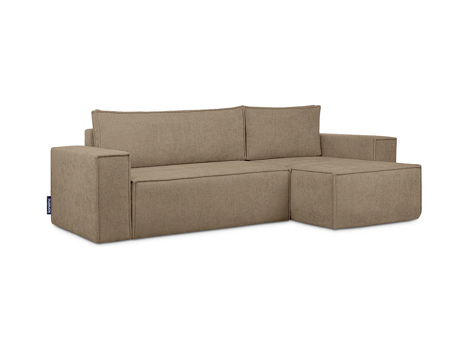 Canapé d'angle universel - gauche / droit - avec fonction couchage - avec coffre de rangement - Marron - NAPI II