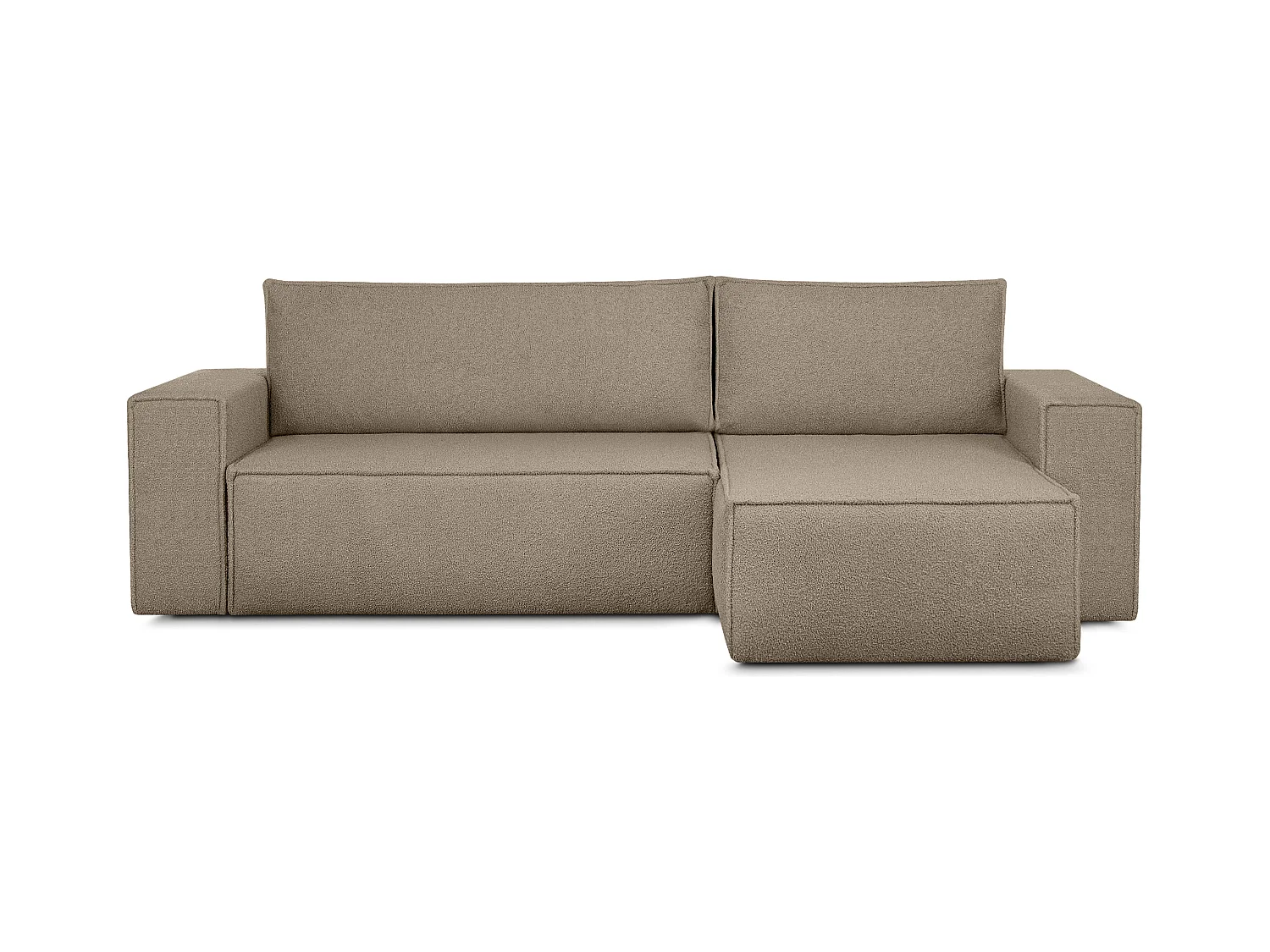 Canapé d'angle universel - gauche / droit - avec fonction couchage - avec coffre de rangement  - beige foncé - NAPI II