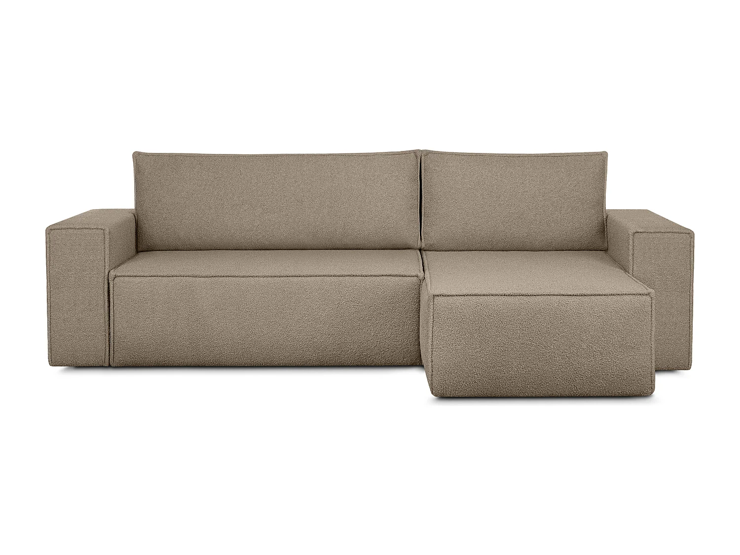 Canapé d'angle universel - gauche / droit - avec fonction couchage - avec coffre de rangement  - beige foncé - NAPI II