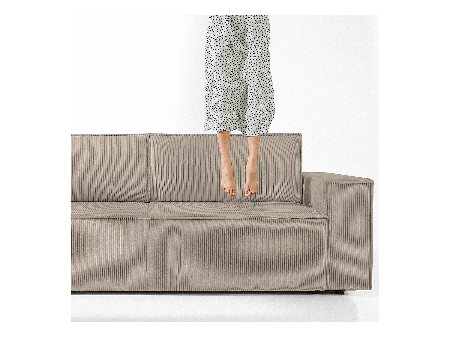 Canapé 3 places convertible - avec fonction couchage - avec coffre de rangement - Beige - NAPI