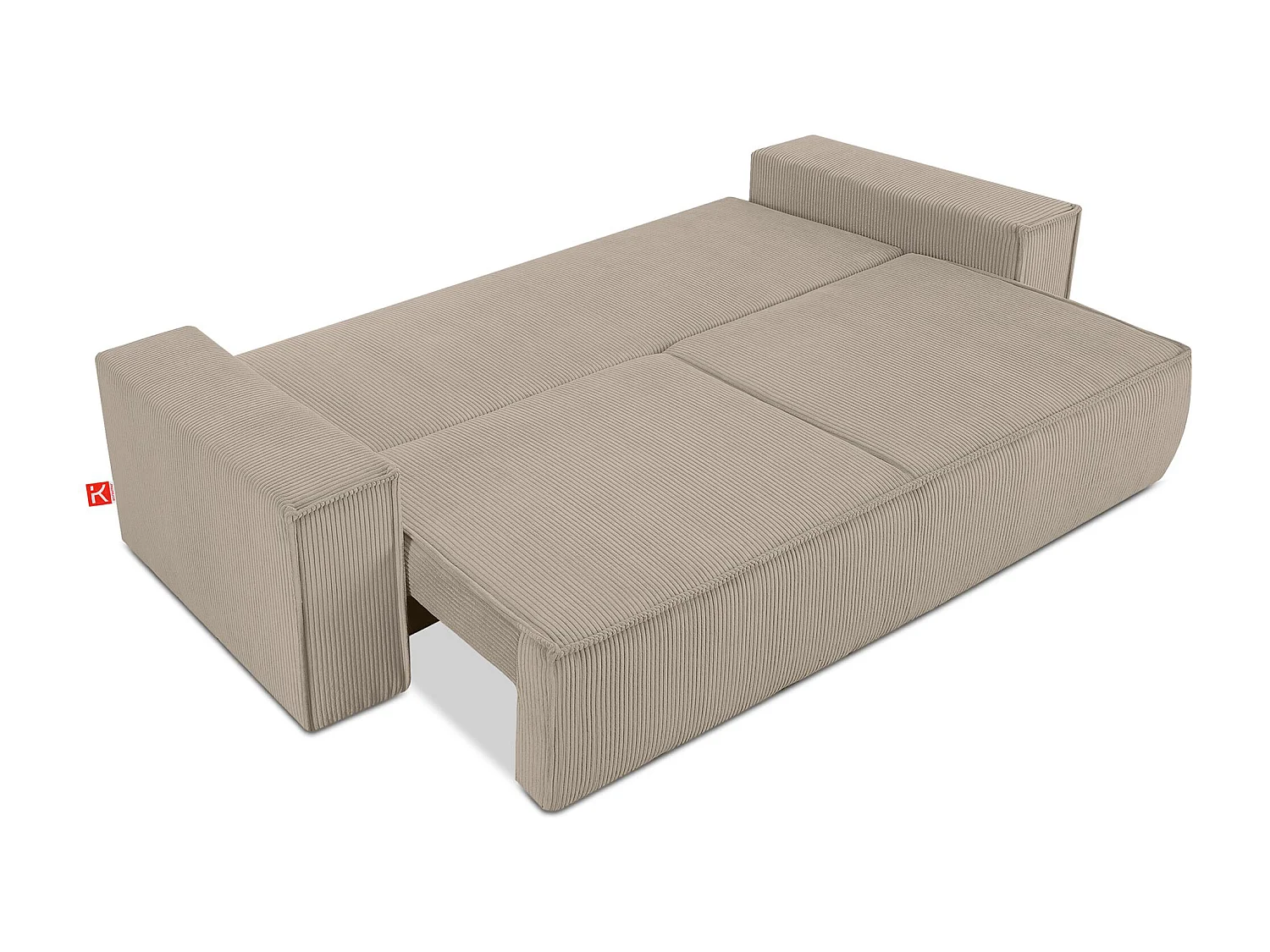 Canapé 3 places convertible - avec fonction couchage - avec coffre de rangement - Beige - NAPI