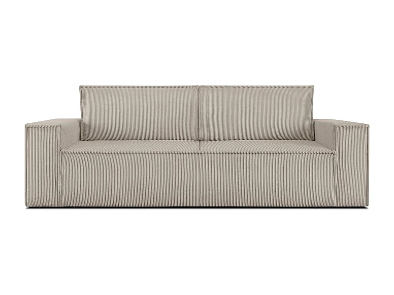 Canapé 3 places convertible - avec fonction couchage - avec coffre de rangement - Beige - NAPI