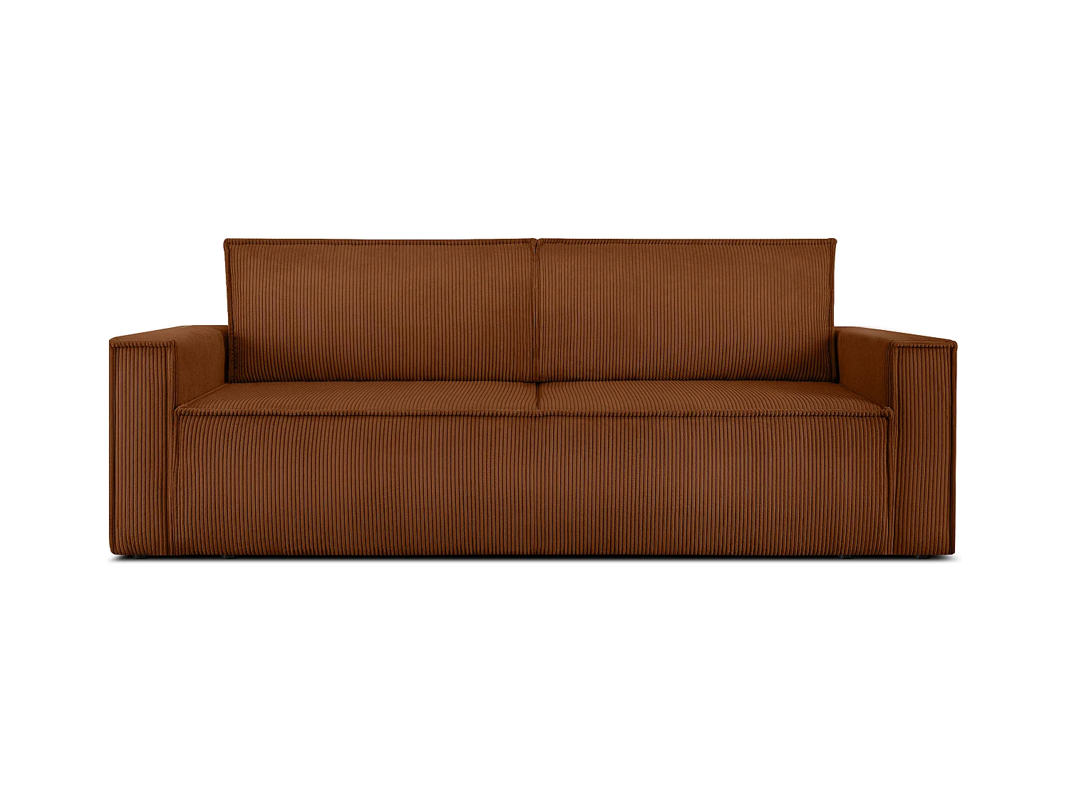 Canapé 3 places convertible - avec fonction couchage - avec coffre de rangement - Rouge - NAPI