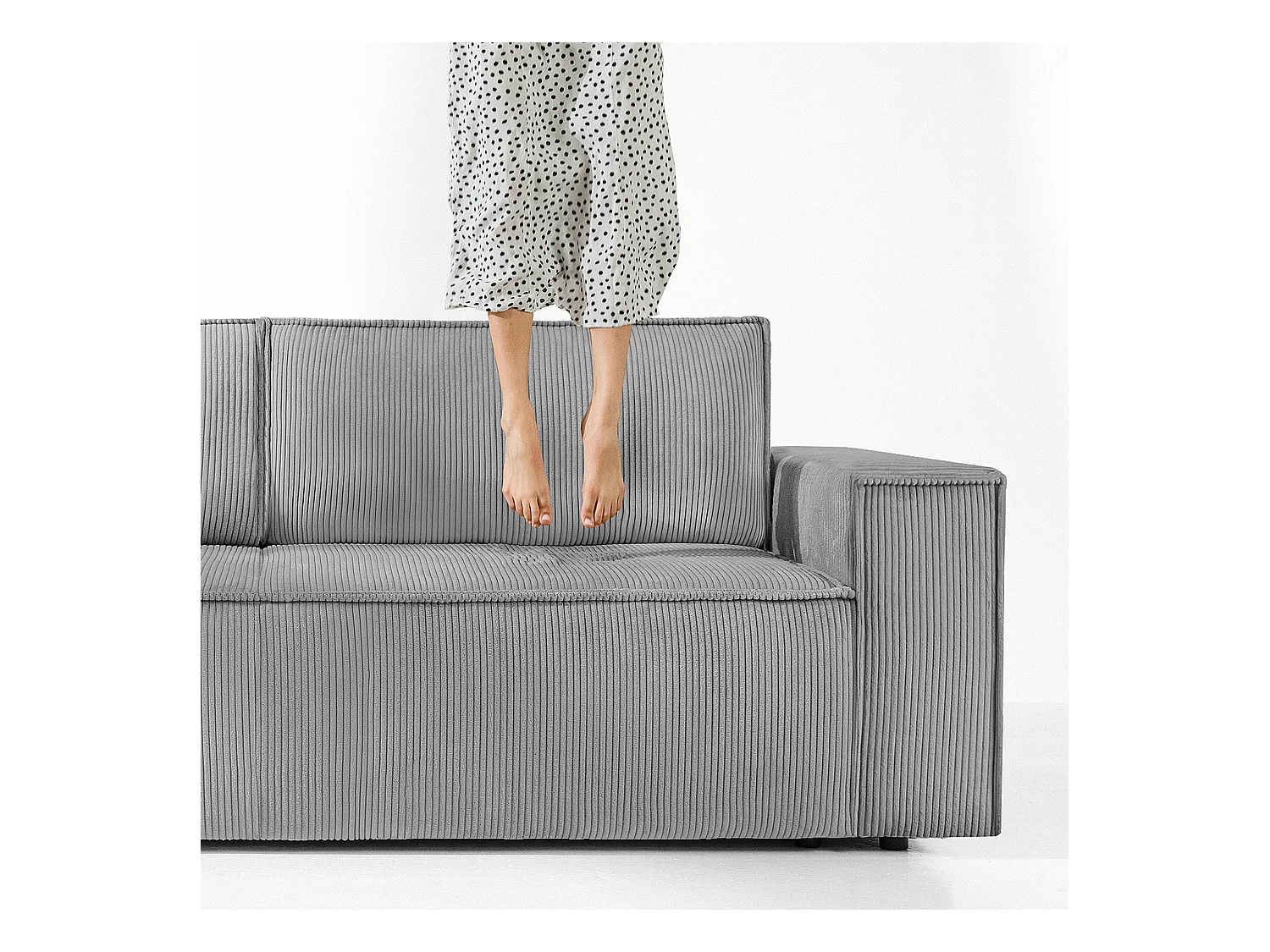 Canapé 3 places convertible - avec fonction couchage - avec coffre de rangement - Gris - NAPI