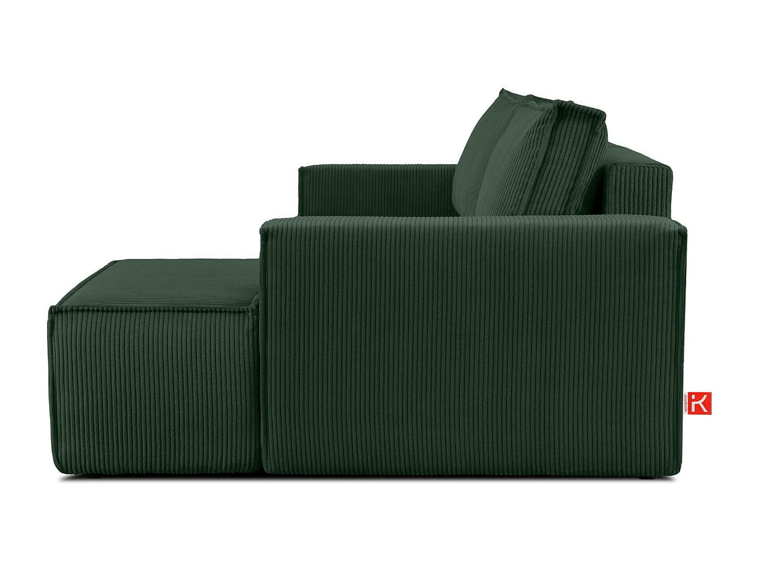 Canapé d'angle - droite - avec fonction couchage - avec coffre de rangement - Modern - Vert foncé - NAPI