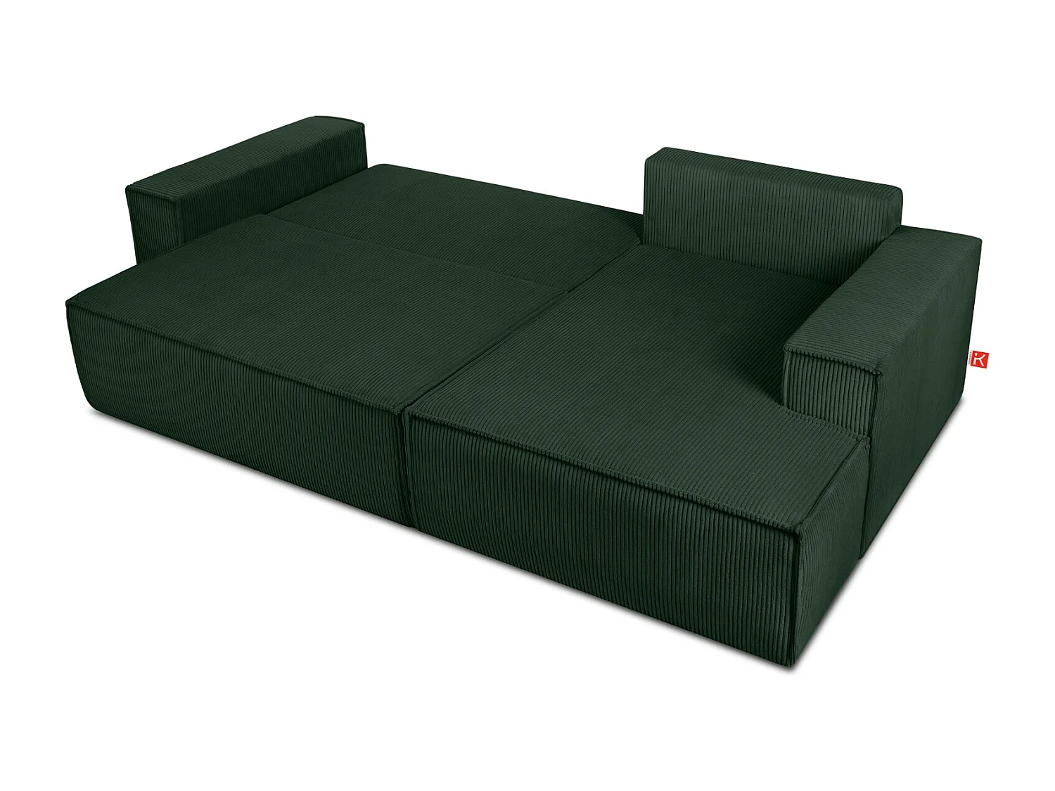 Canapé d'angle - droite - avec fonction couchage - avec coffre de rangement - Modern - Vert foncé - NAPI